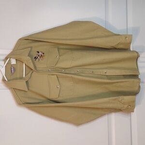 Winter Run Mallards Embroidery Men's Chamois Thick Shirt Outdoor USA Sz XL